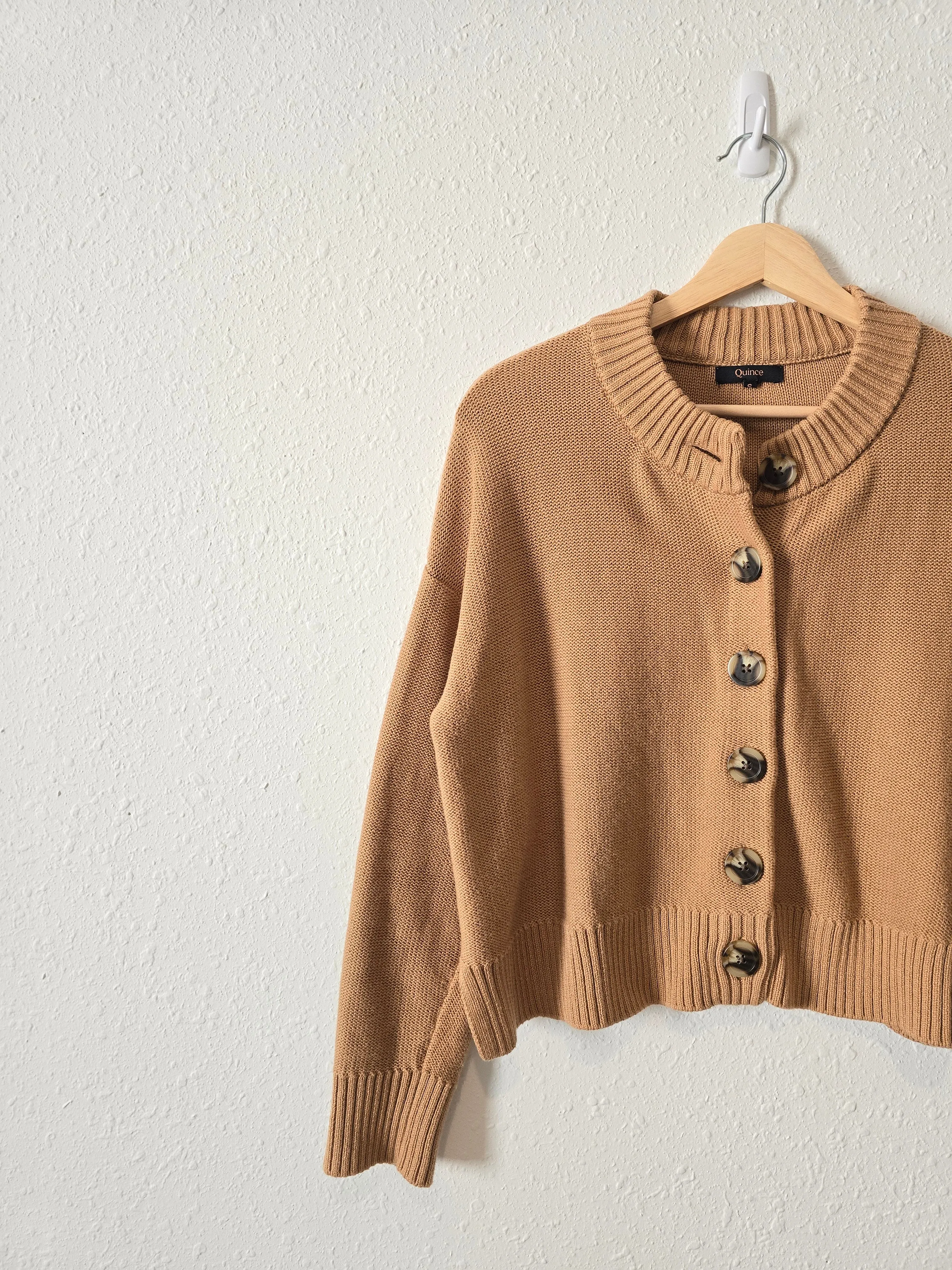 Quince Camel Crop Cardigan (S)