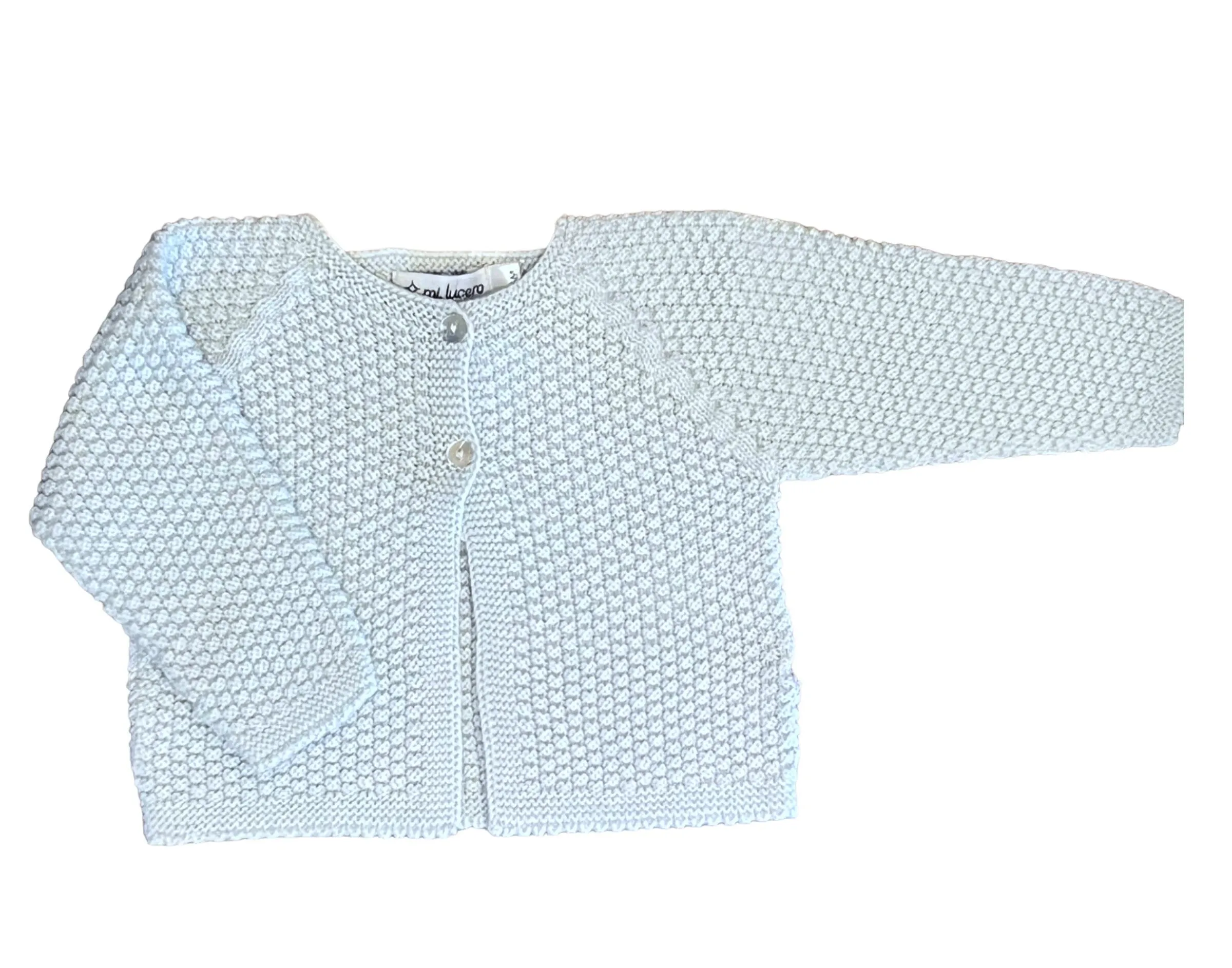 Rice Stitch Two Button Cardigan, Lt. Blue