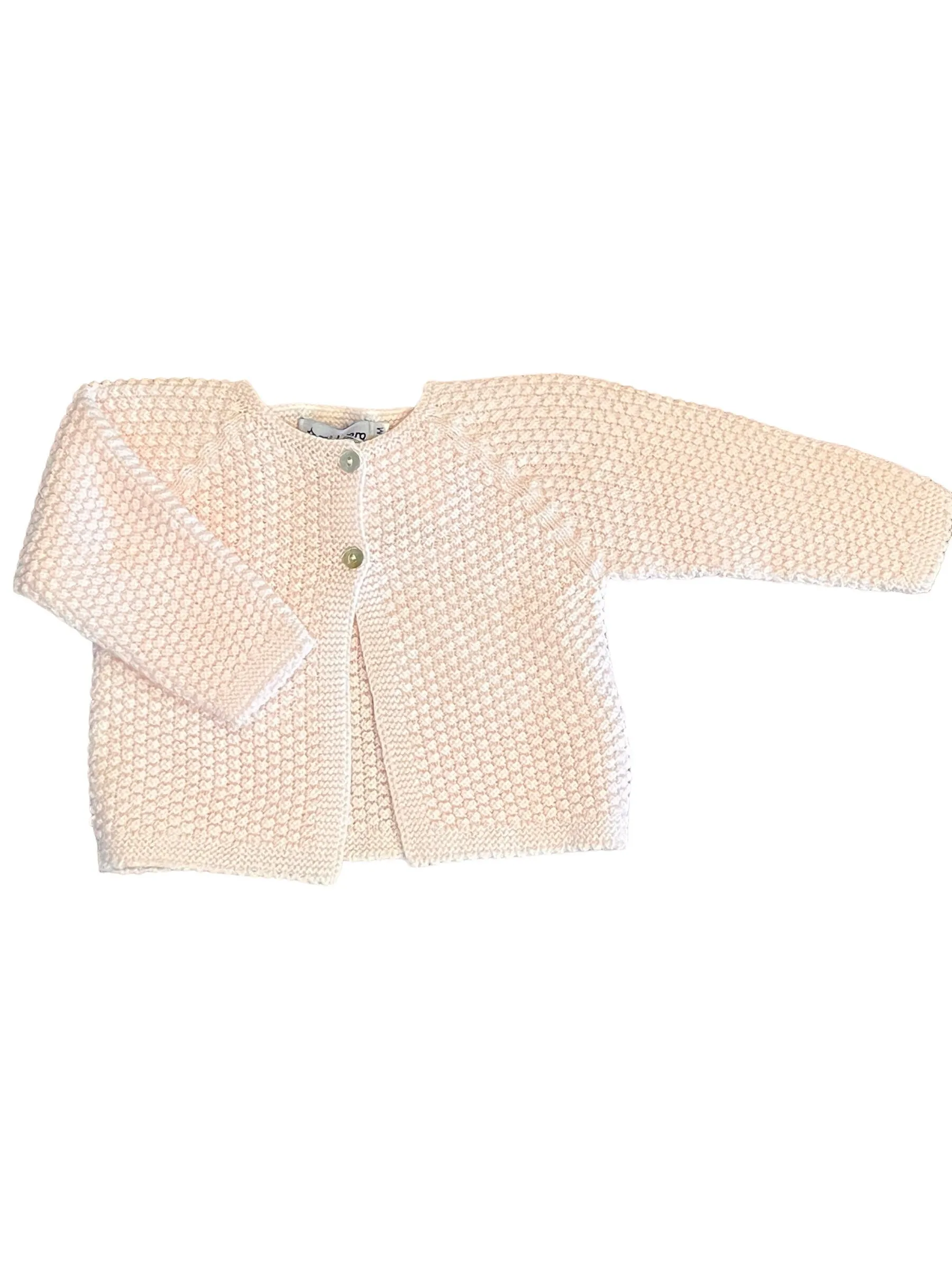 Rice Stitch Two Button Cardigan, Pink