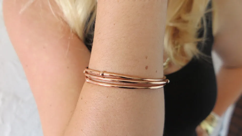 Rose Gold Bloom Bangles