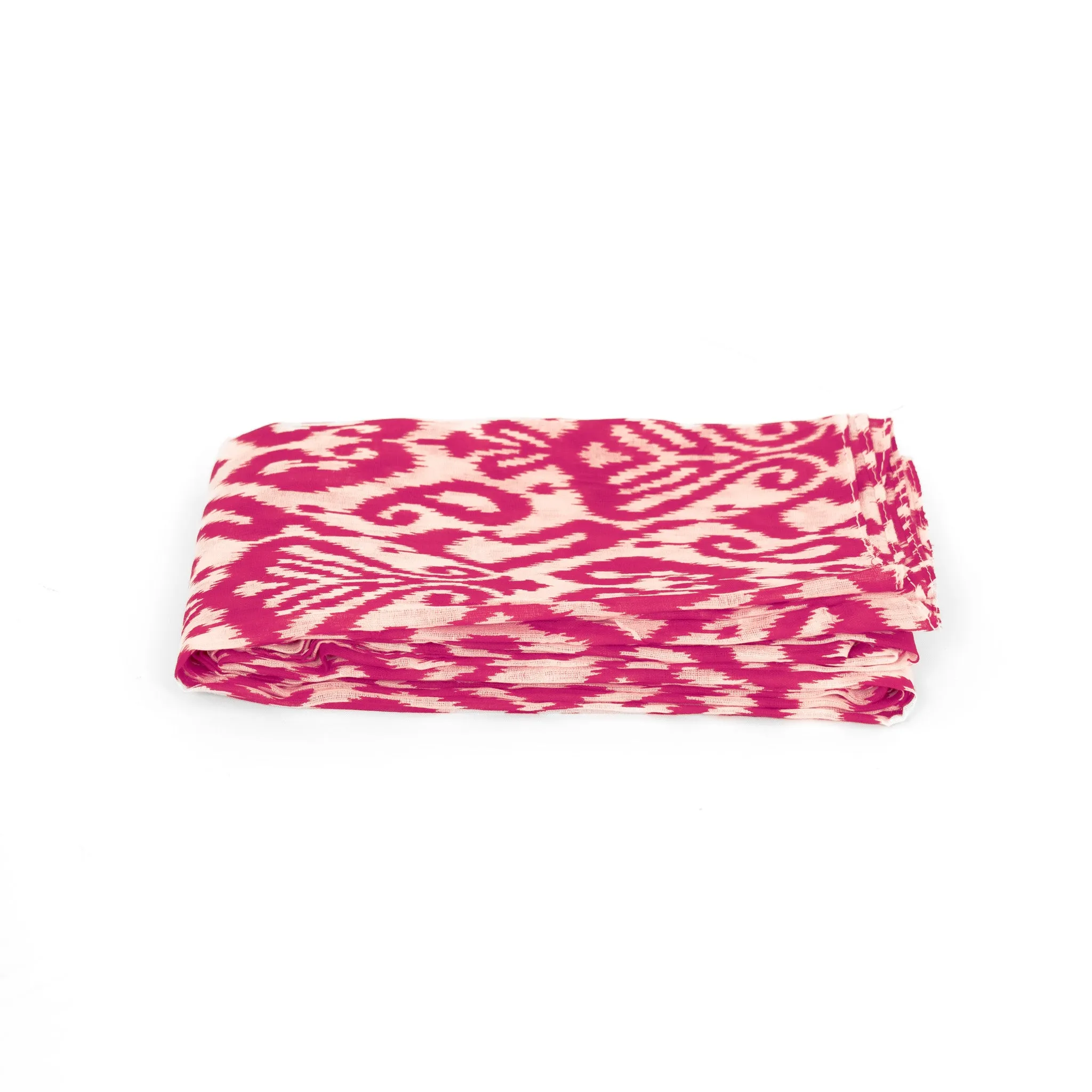 Saffron Lightweight Cotton Scarf - Fuchsia, Damask