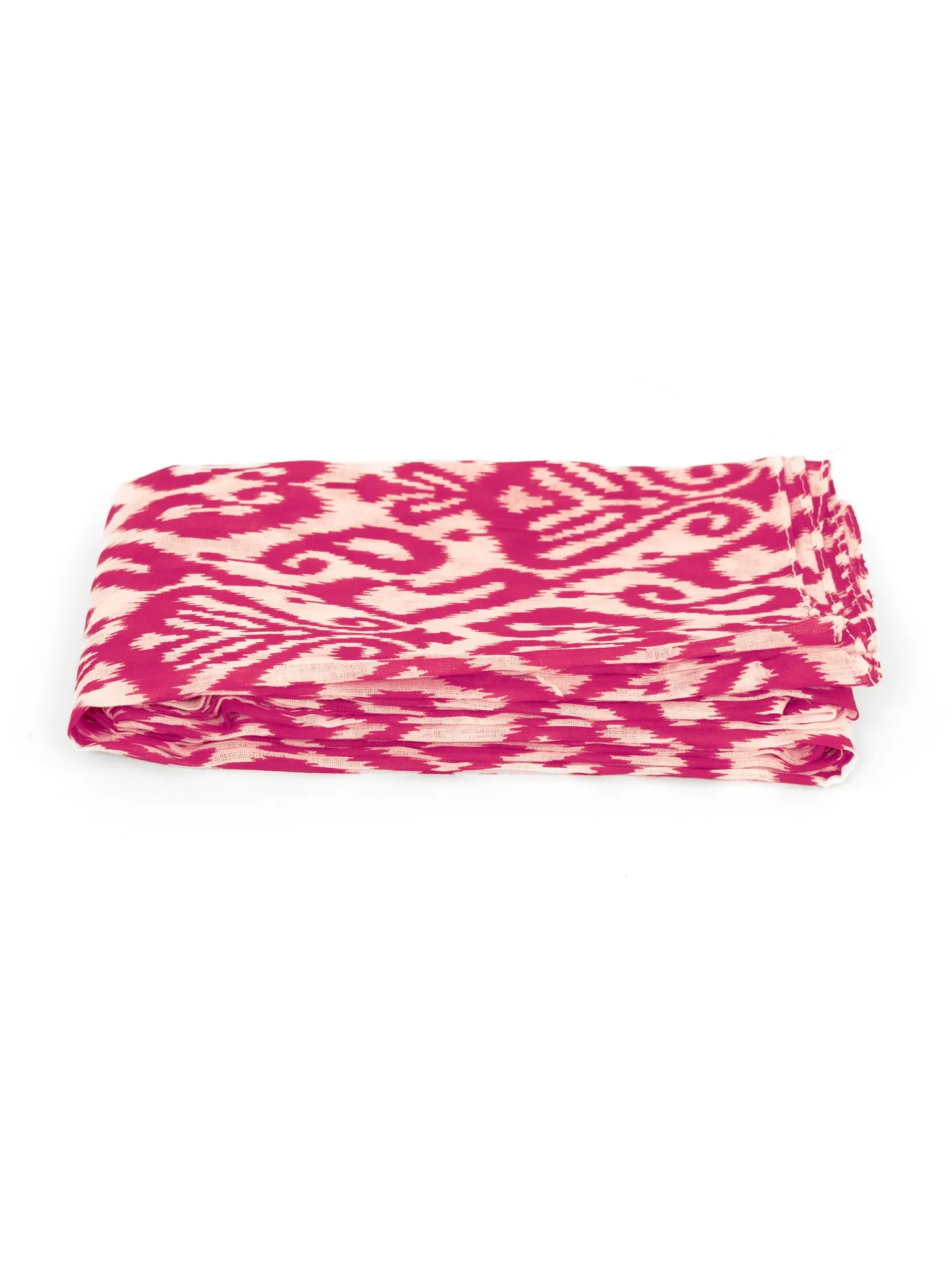 Saffron Lightweight Cotton Scarf - Fuchsia, Damask