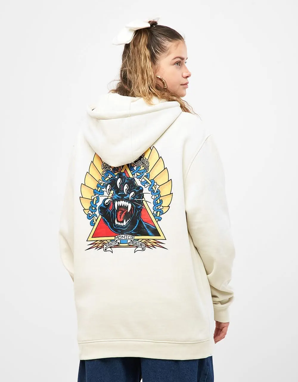 Santa Cruz Natas Screaming Panther Pullover Hoodie - Light Grey