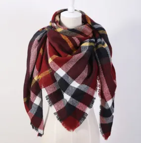 Scarfs - Ruby Plaid  Scarf