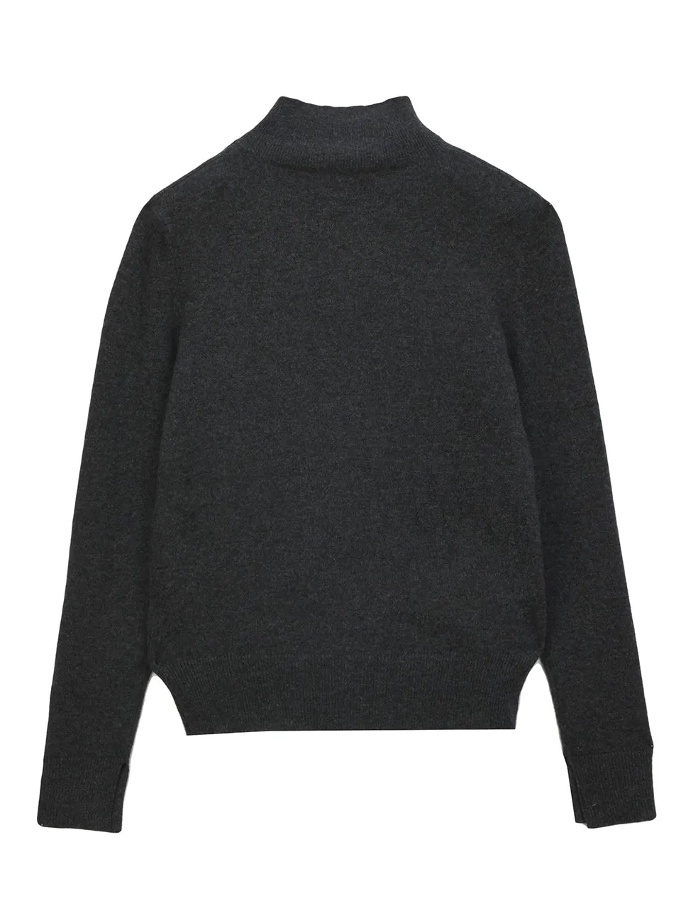 Simple High Neck Sweater_Graphite