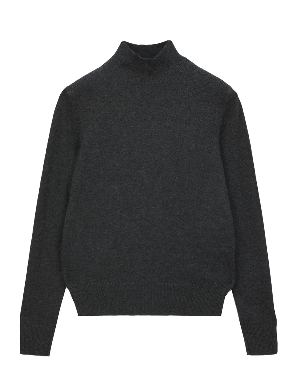 Simple High Neck Sweater_Graphite