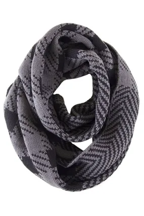 Soft Classic Grey Chevron Pattern Infinity Loop Scarf