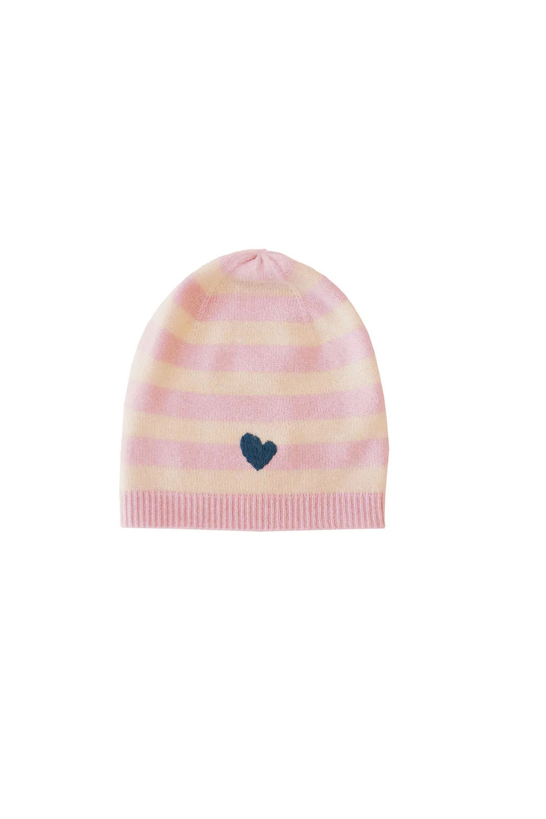 Striped Cashmere Beanie, Cotton Candy/Pearl