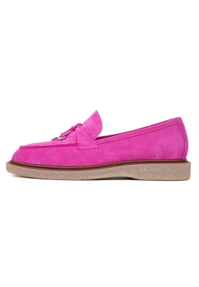 Suede Slip-On Loafers - Pink