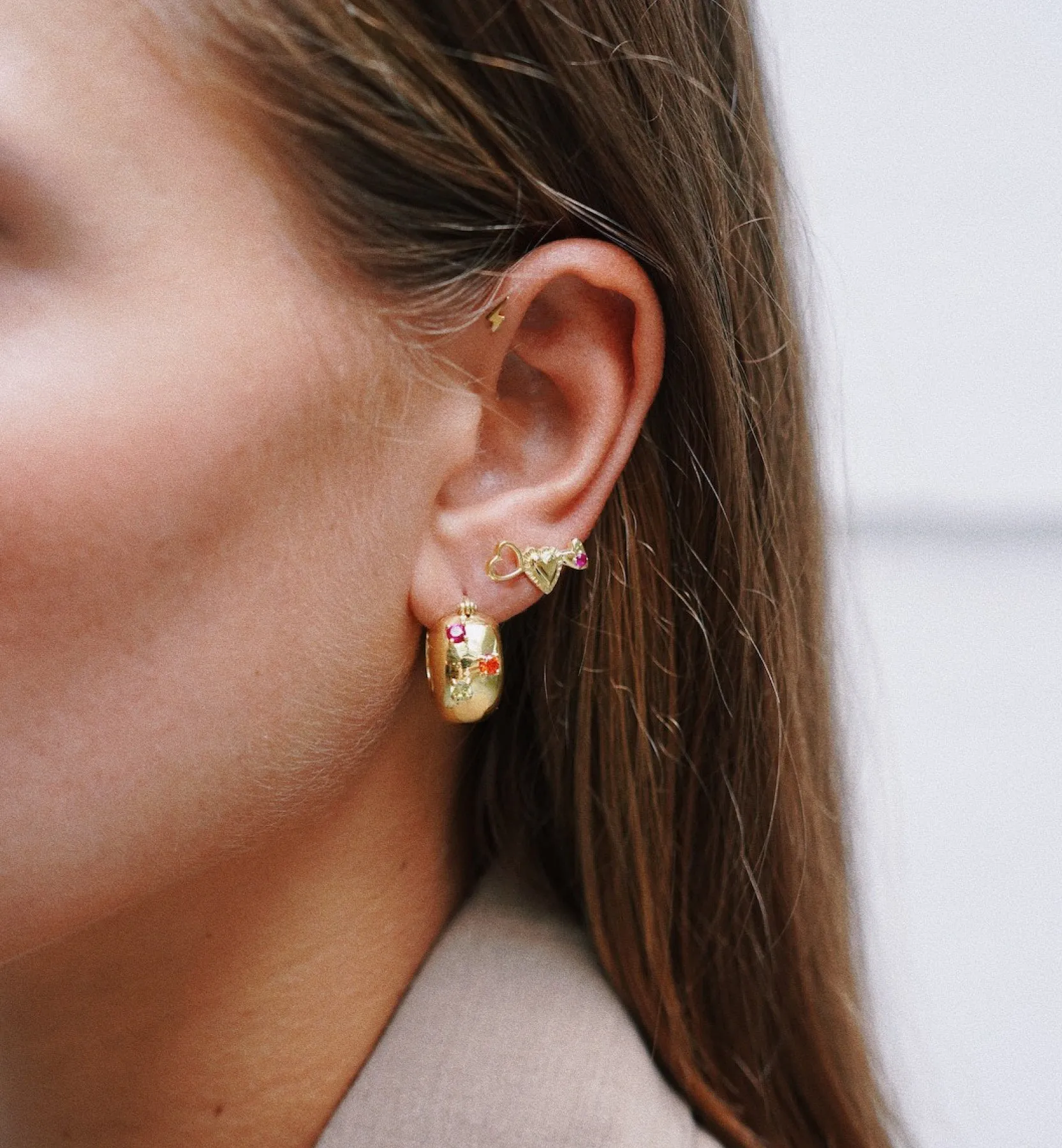 Sunset Confetti Hoop Earrings