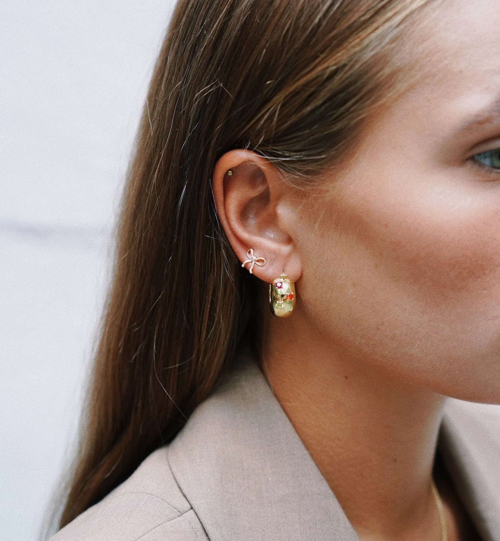 Sunset Confetti Hoop Earrings