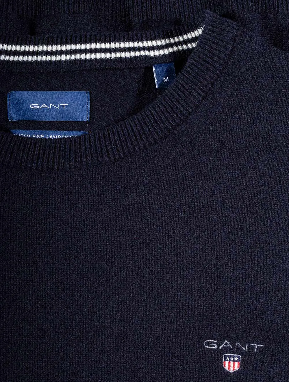 Super Fine Lambswool Crewneck Sweater Navy