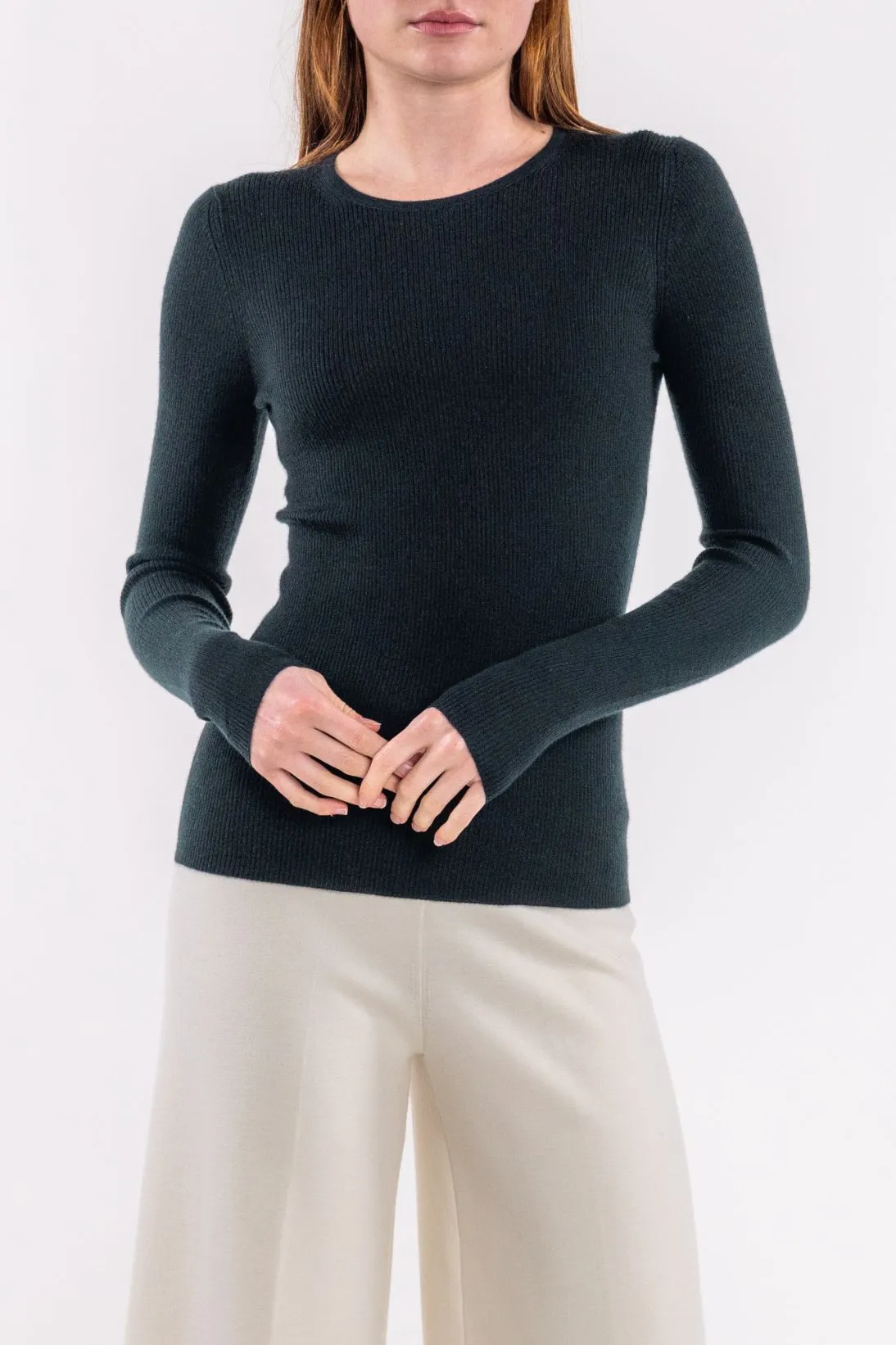 SUPERFINE CASHMERE RIB CREWNECK