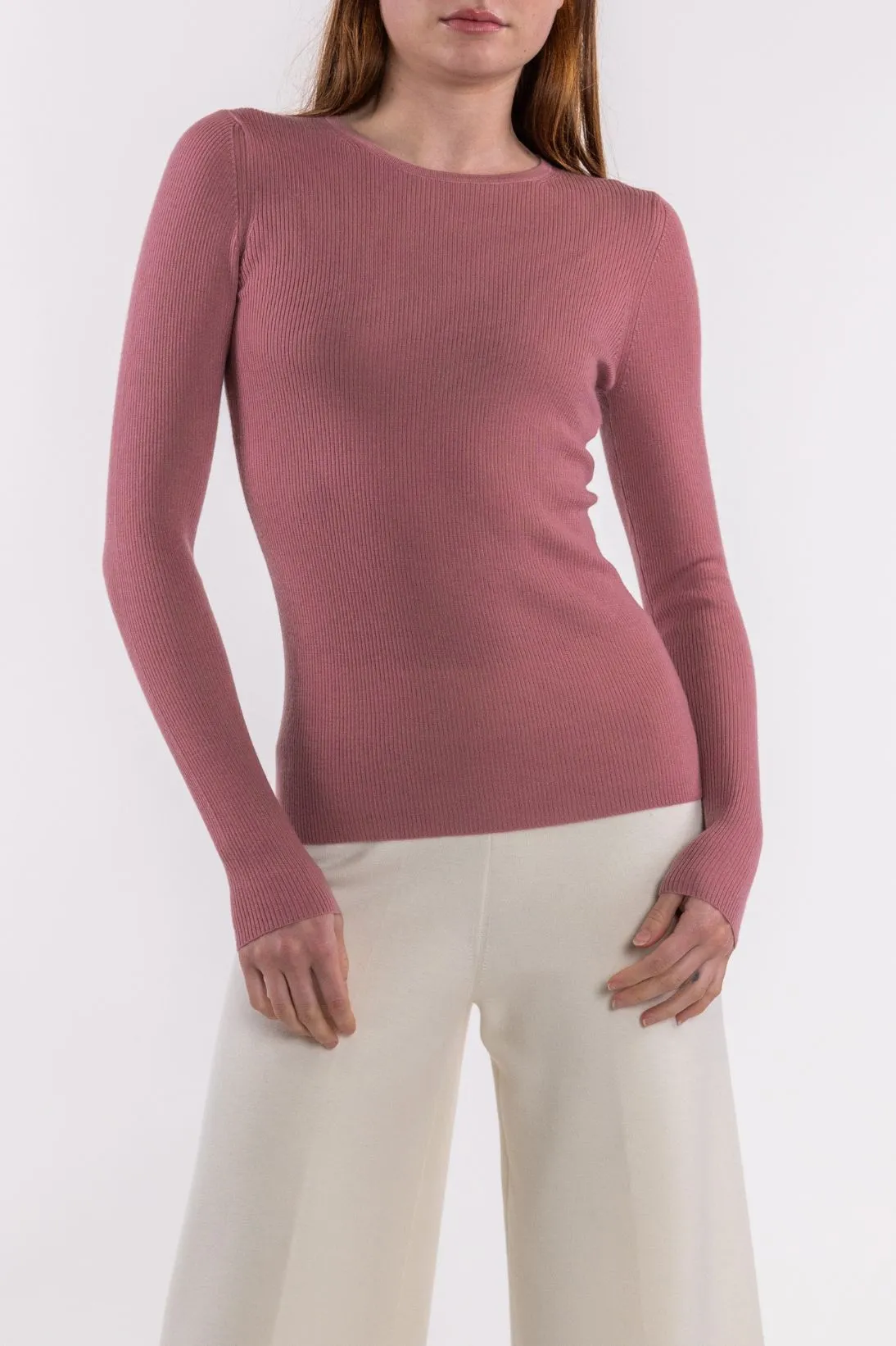 SUPERFINE CASHMERE RIB CREWNECK