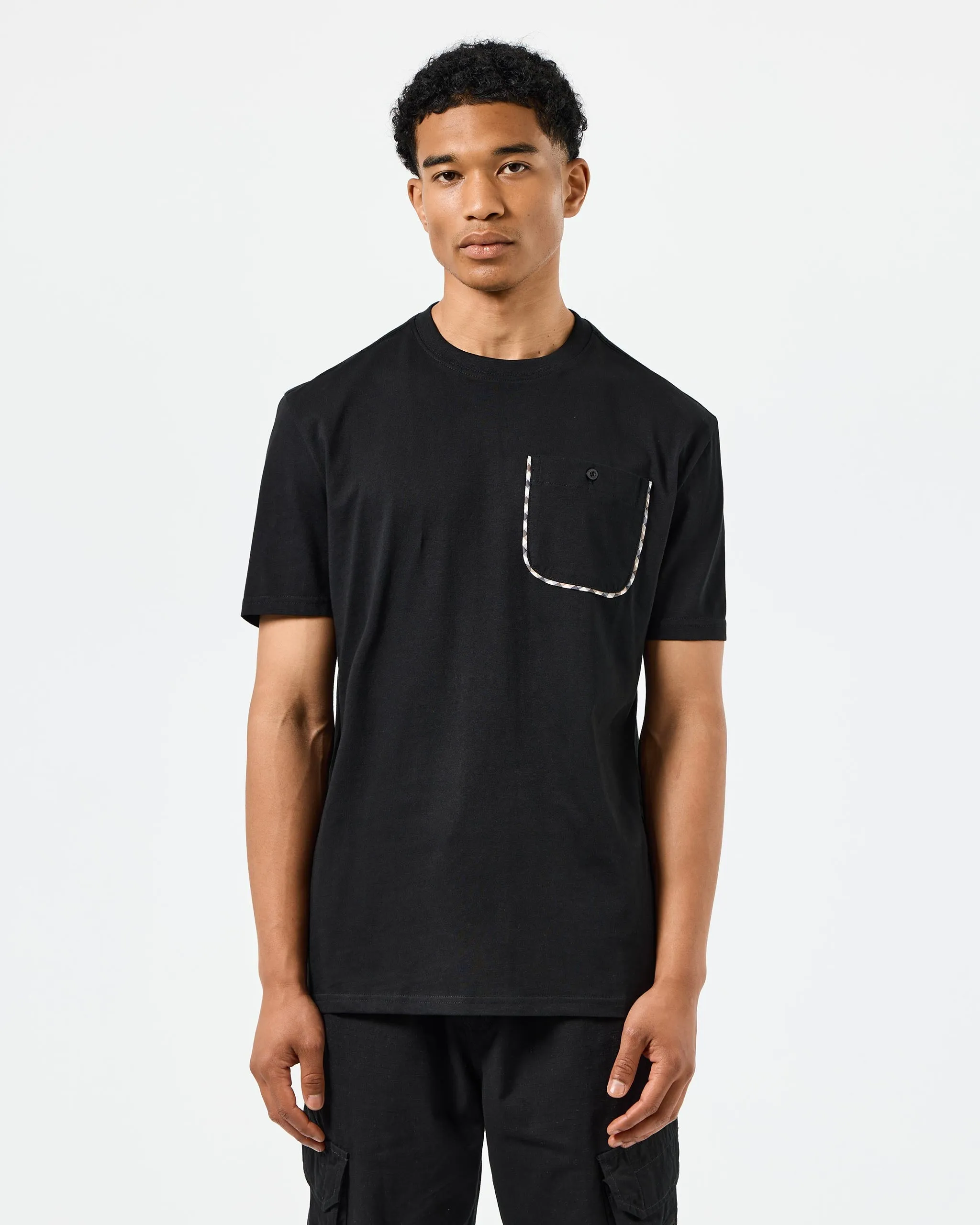 Sutton Pocket T-Shirt Black/Mid House Check