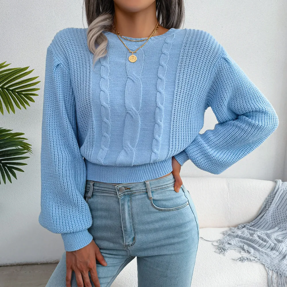 Sweater With Lantern Sleeves Tucked In Waist