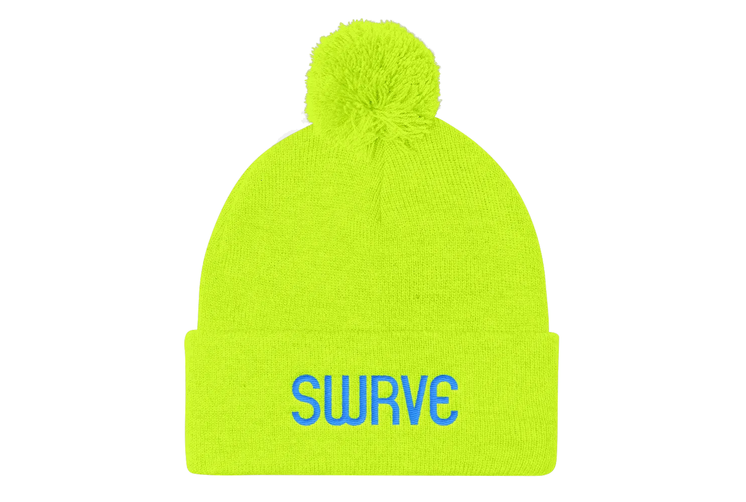 swrve 1968 CYAN embroidered Pom Pom Knit Cap