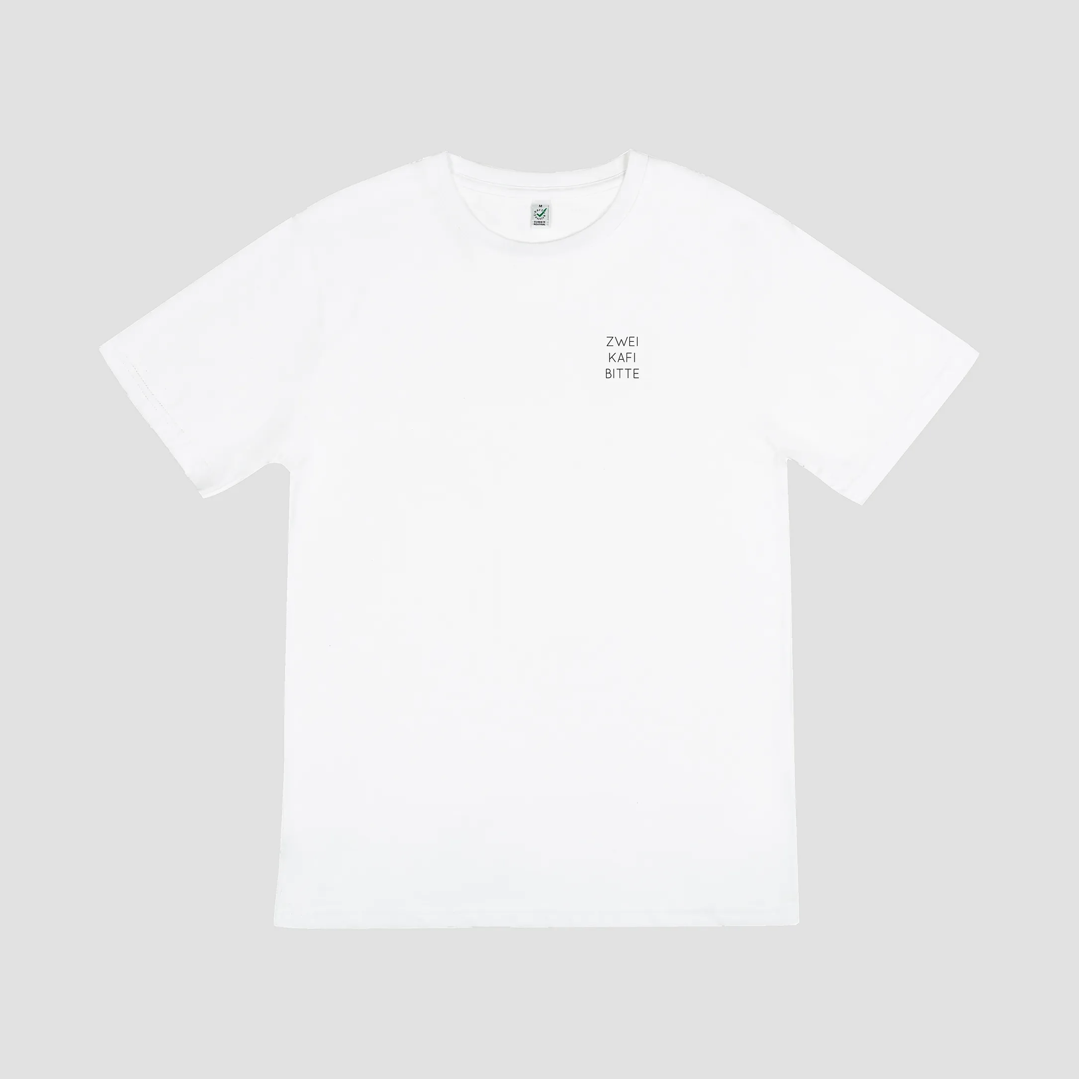 t-shirt - zwei kafi bitte - white