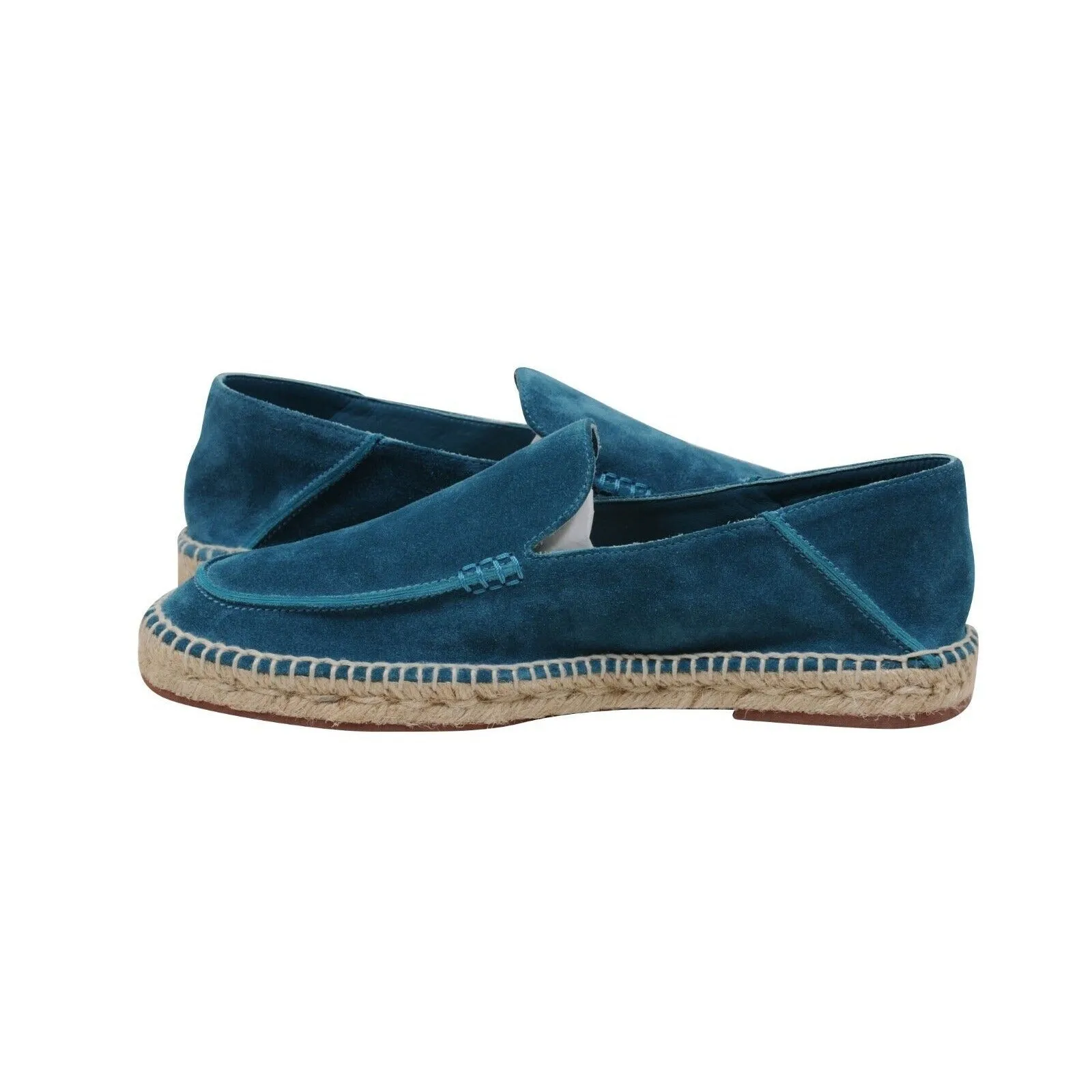 Teal Blue Suede Seaside Walk Espadrilles