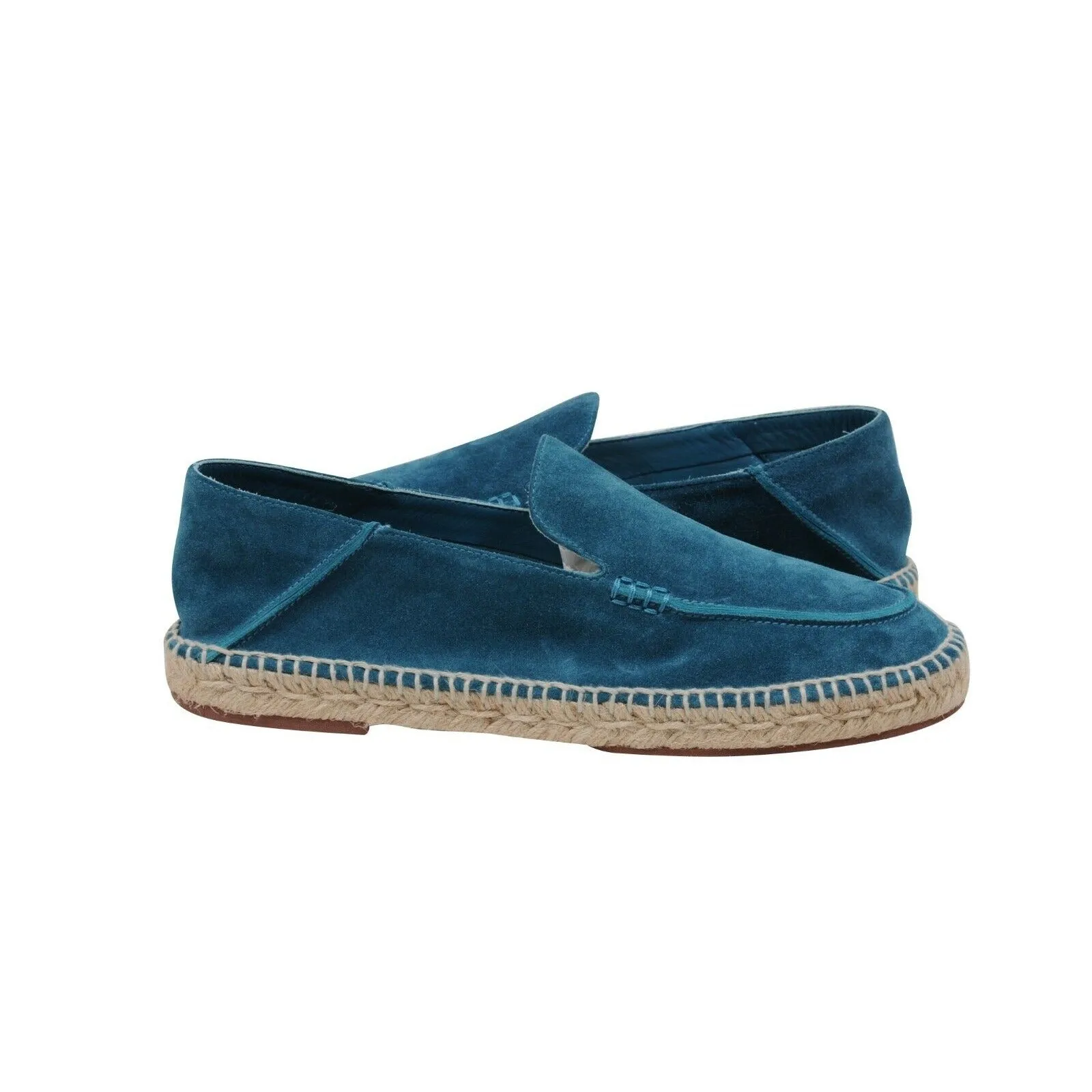 Teal Blue Suede Seaside Walk Espadrilles