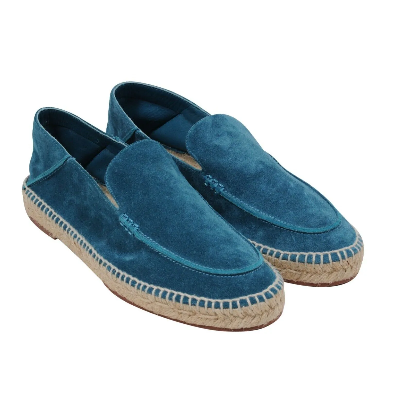 Teal Blue Suede Seaside Walk Espadrilles