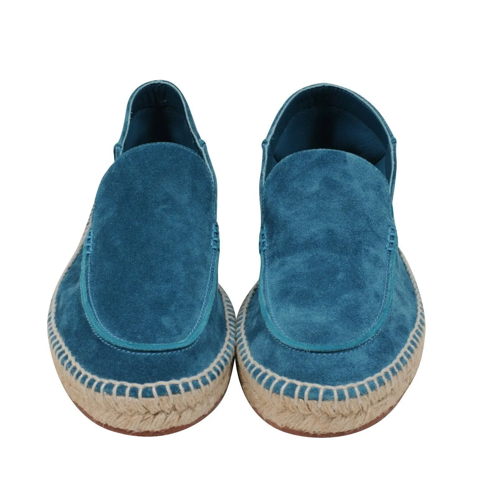 Teal Blue Suede Seaside Walk Espadrilles