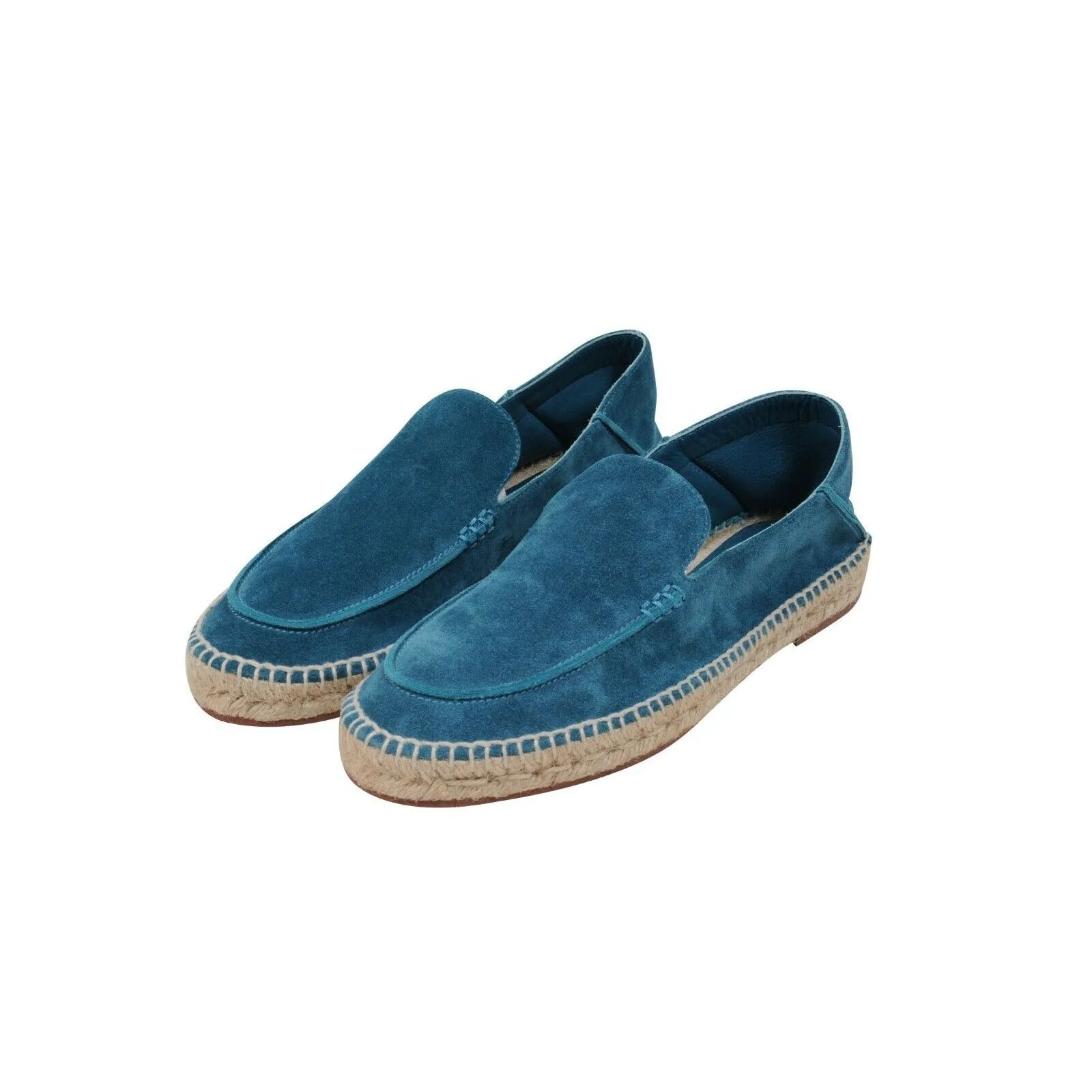 Teal Blue Suede Seaside Walk Espadrilles