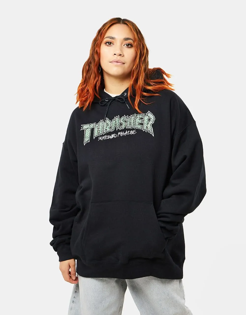 Thrasher Brick Pullover Hoodie - Black