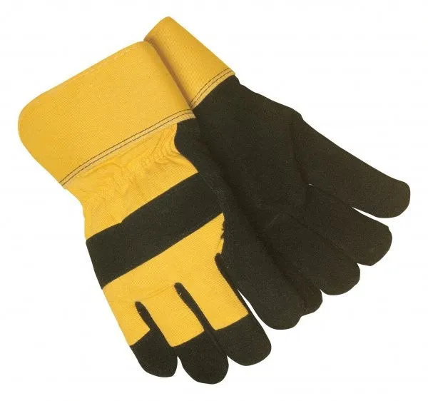 Tillman 1573 ColdBlock Black and Yellow Select Cowhide/Canvas Winter Gloves (1 Pair)