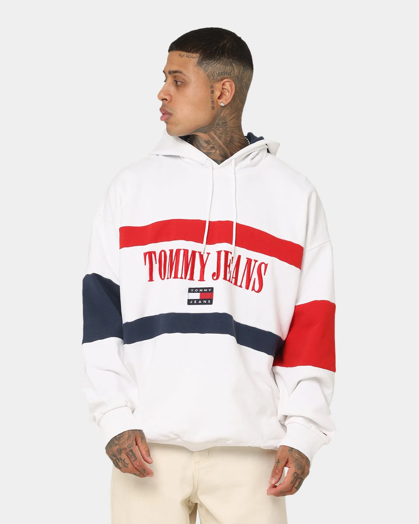 Tommy Jeans Skater Archive Block Hoodie White