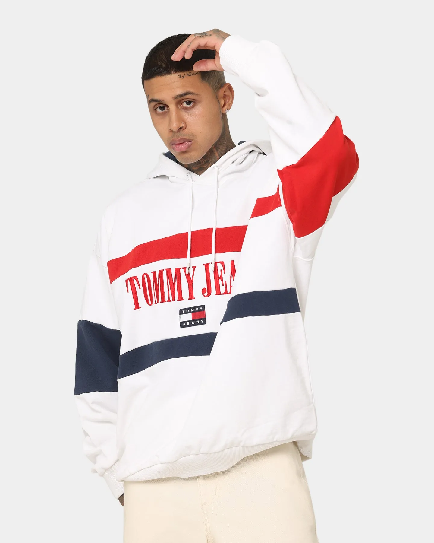 Tommy Jeans Skater Archive Block Hoodie White