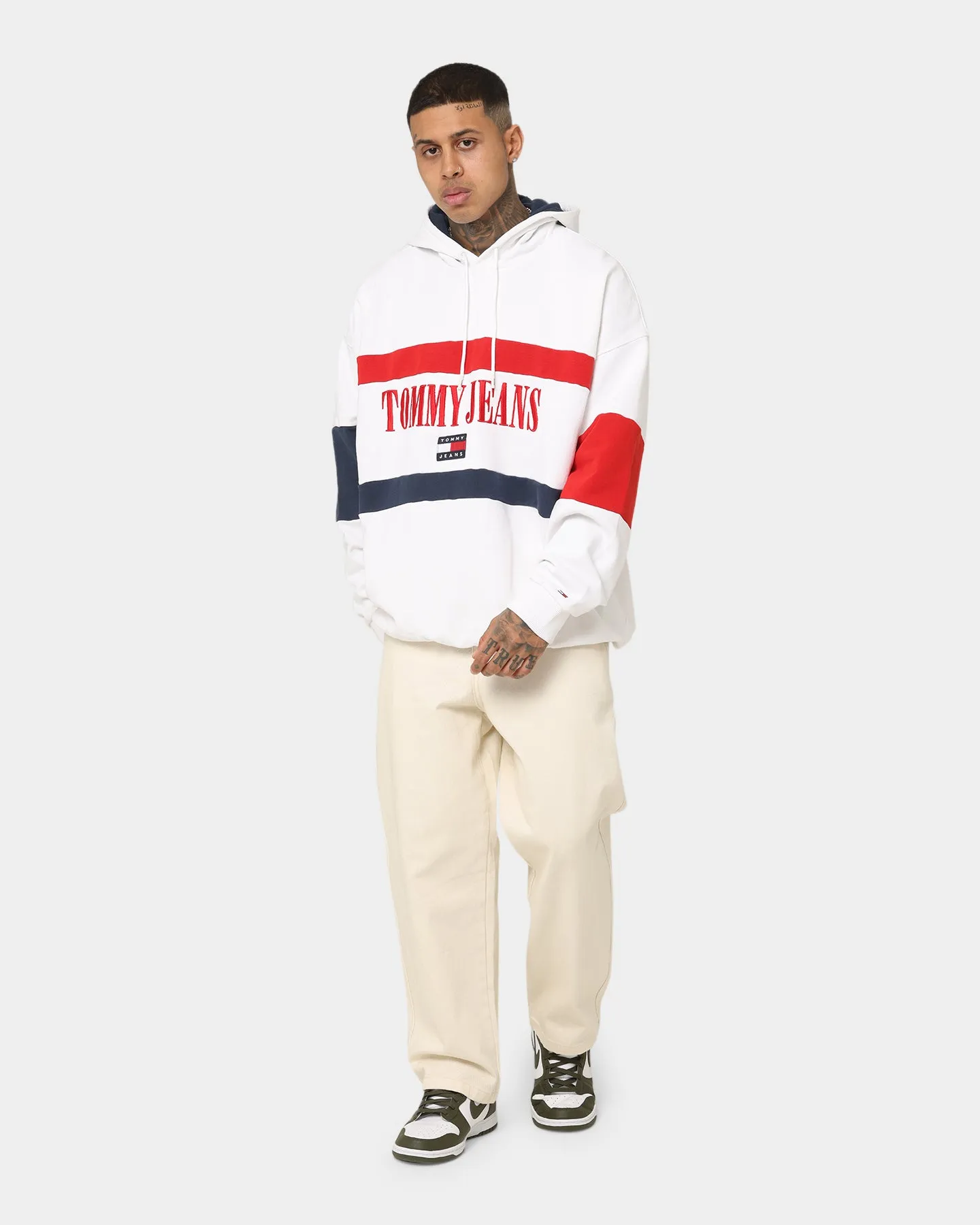 Tommy Jeans Skater Archive Block Hoodie White