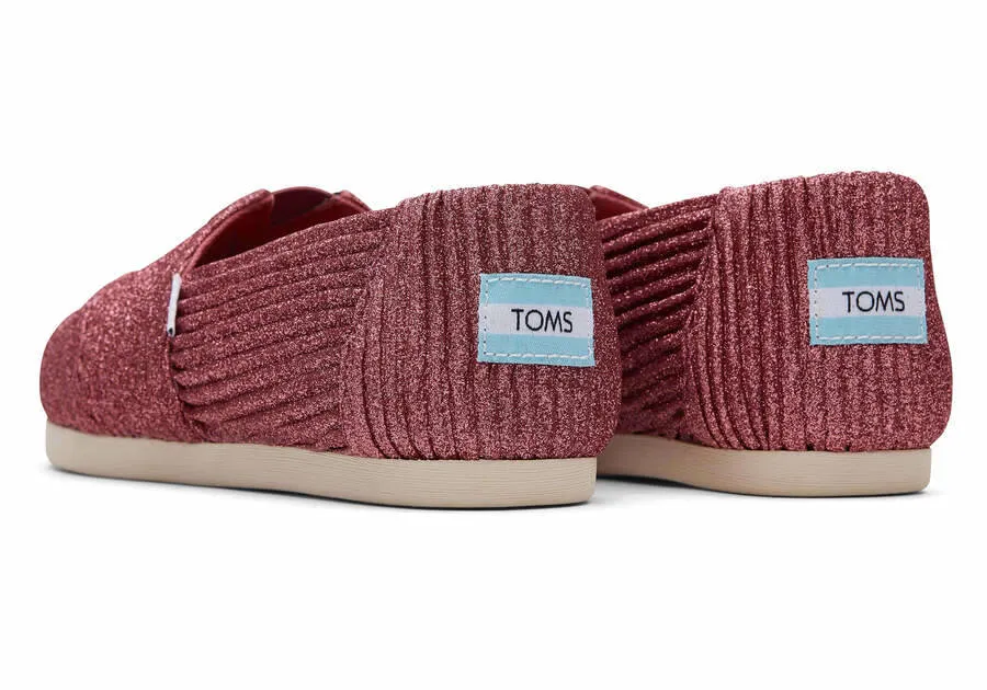 Toms Womens Alpargata Dark Rose Glimmer Cord