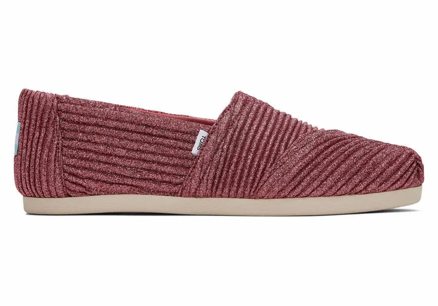 Toms Womens Alpargata Dark Rose Glimmer Cord