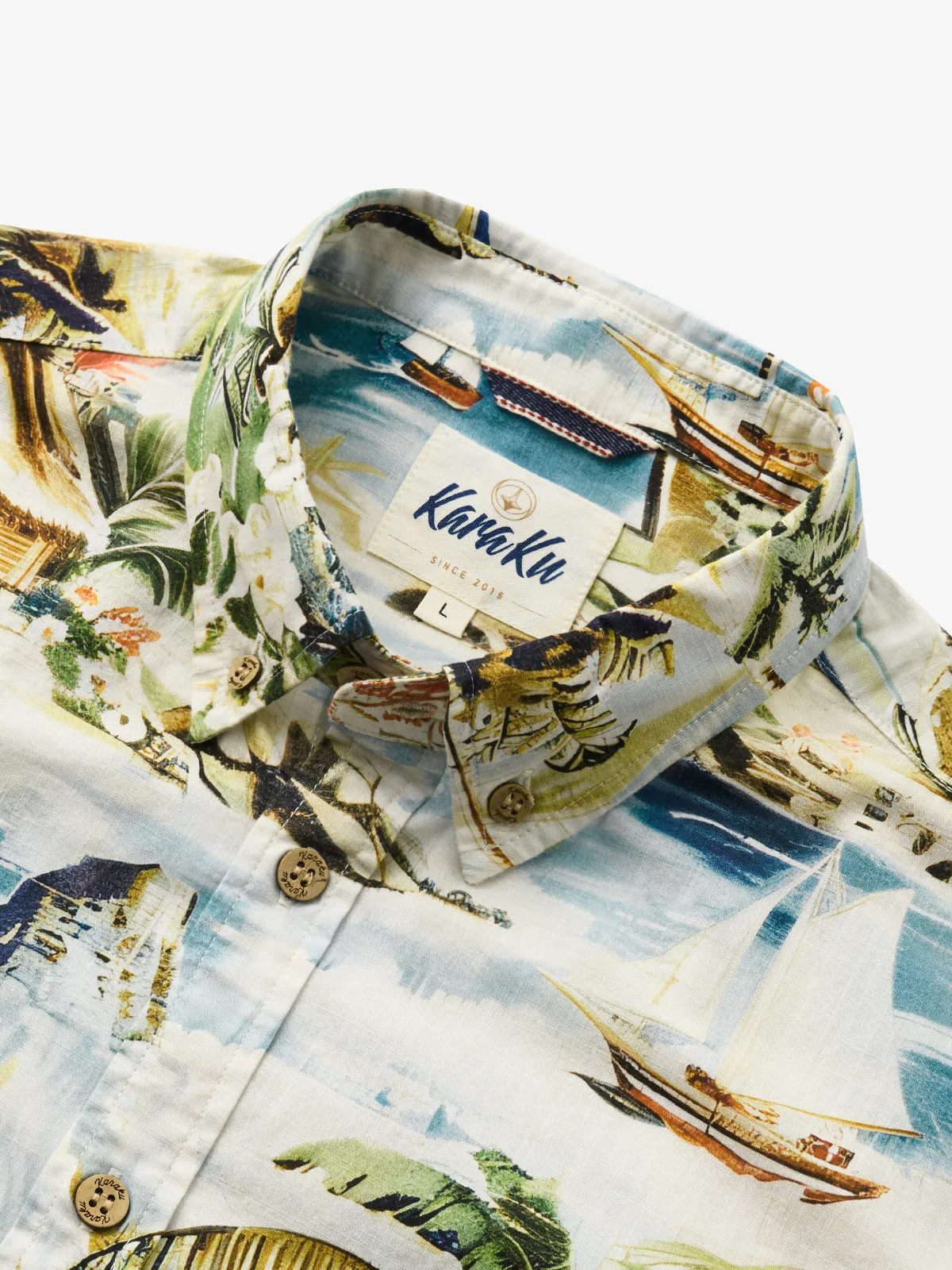 Tranquil Tropical Island Life Cotton Shirt