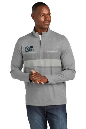 TravisMathew Balboa Chest Stripe Custom 1/4-Zips, Dark Grey Heather