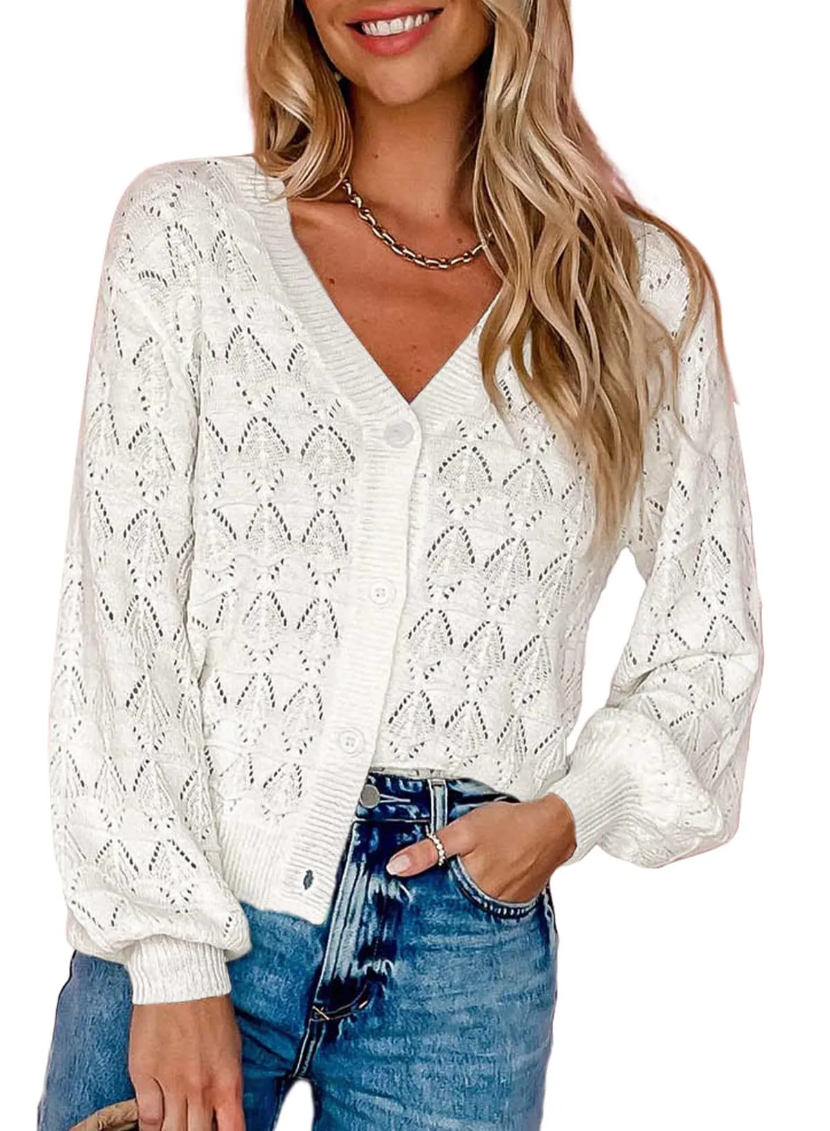 Trendy V-Neck Button-Down Knitted Cardigan – Classic and Versatile