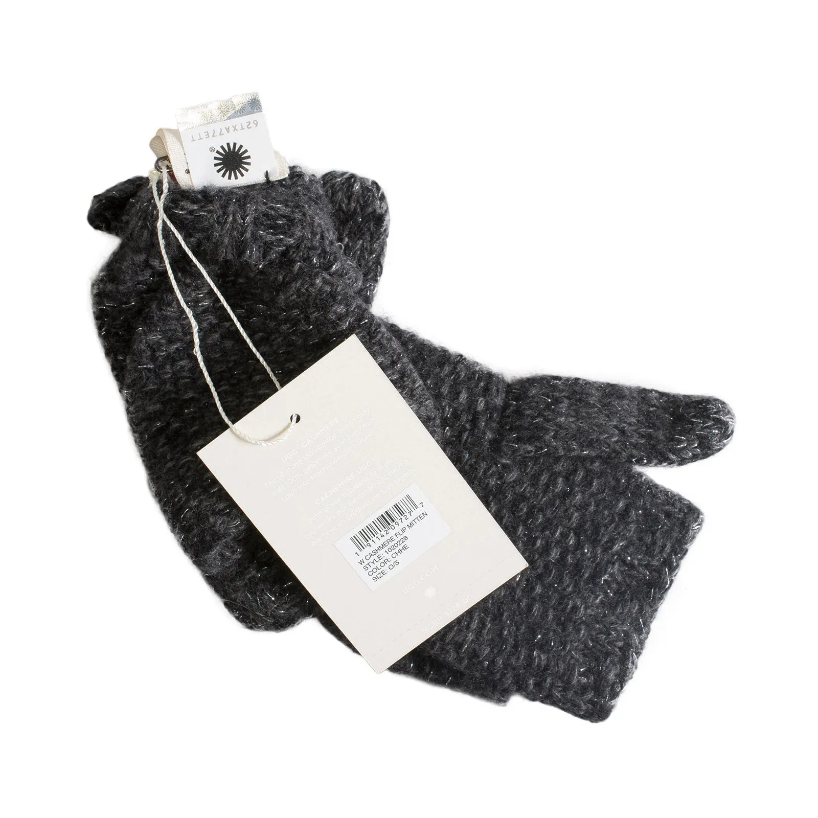 UGG Cashmere Flip Charcoal Heather Mittens - Women's