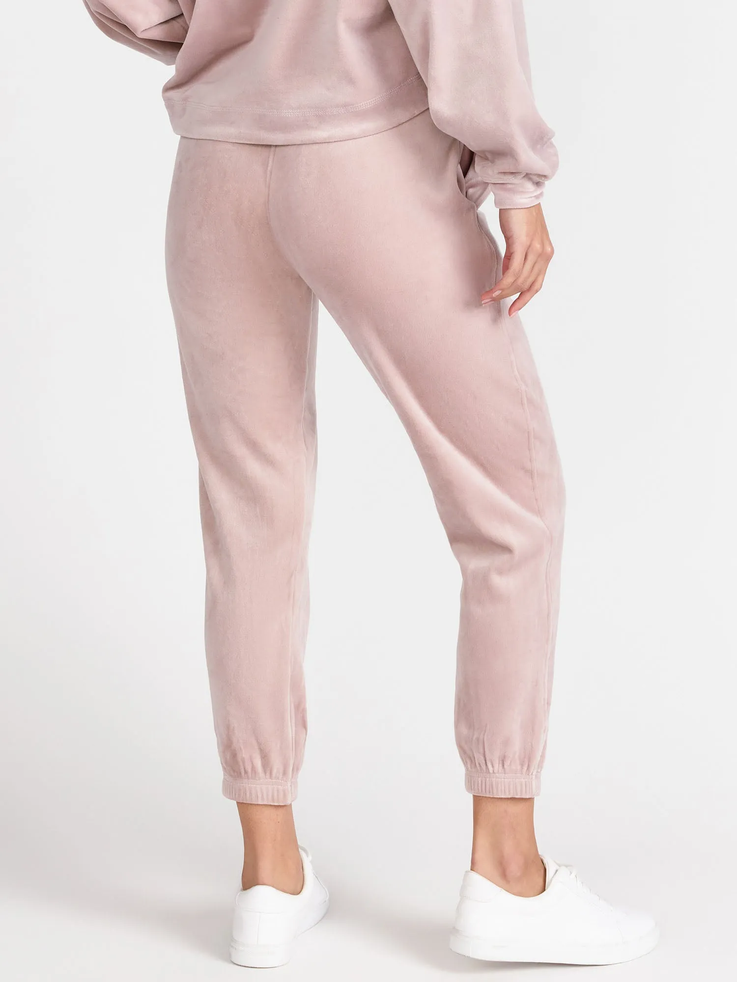 Velour Cropped Hoodie Pullover, Lilac - Mono B