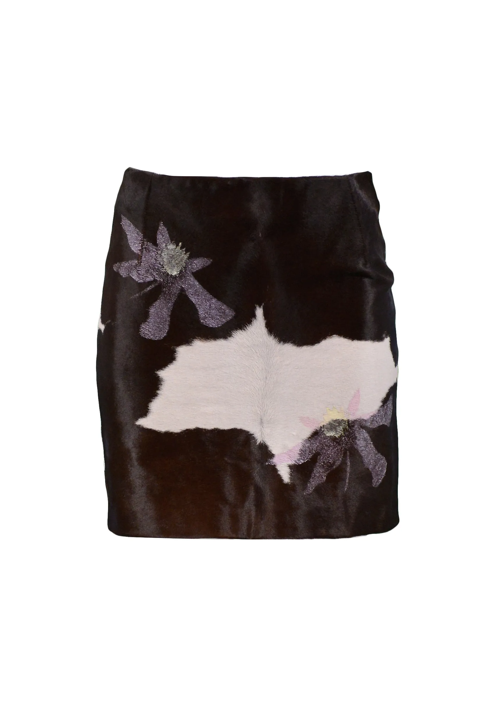 VERSACE CALF HAIR MINI SKIRT