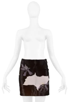 VERSACE CALF HAIR MINI SKIRT