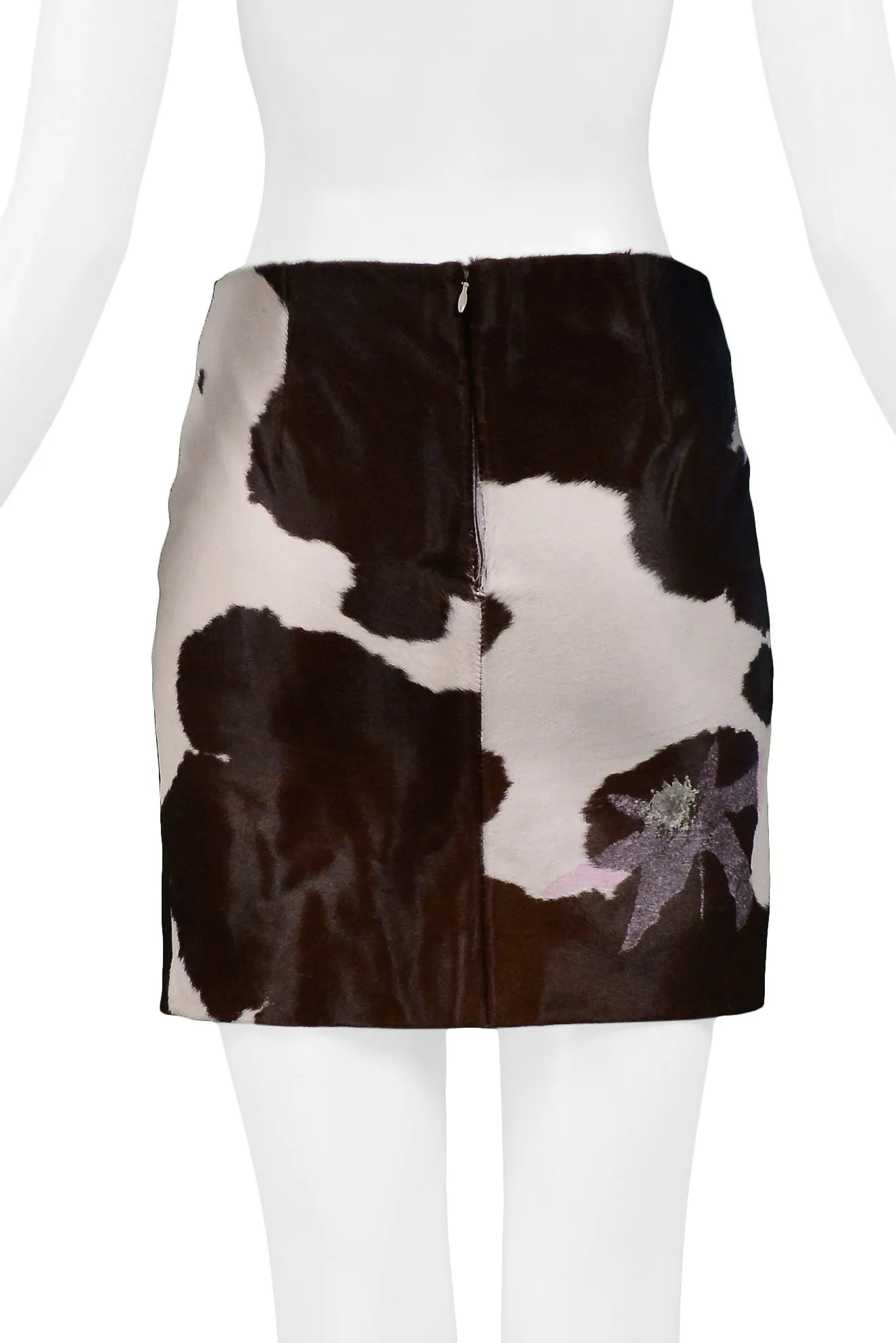 VERSACE CALF HAIR MINI SKIRT