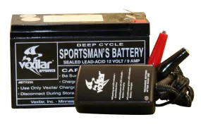 Vexilar 9amp Battery and 1amp Charger Combo