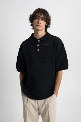 Vincent Knit Polo - Black