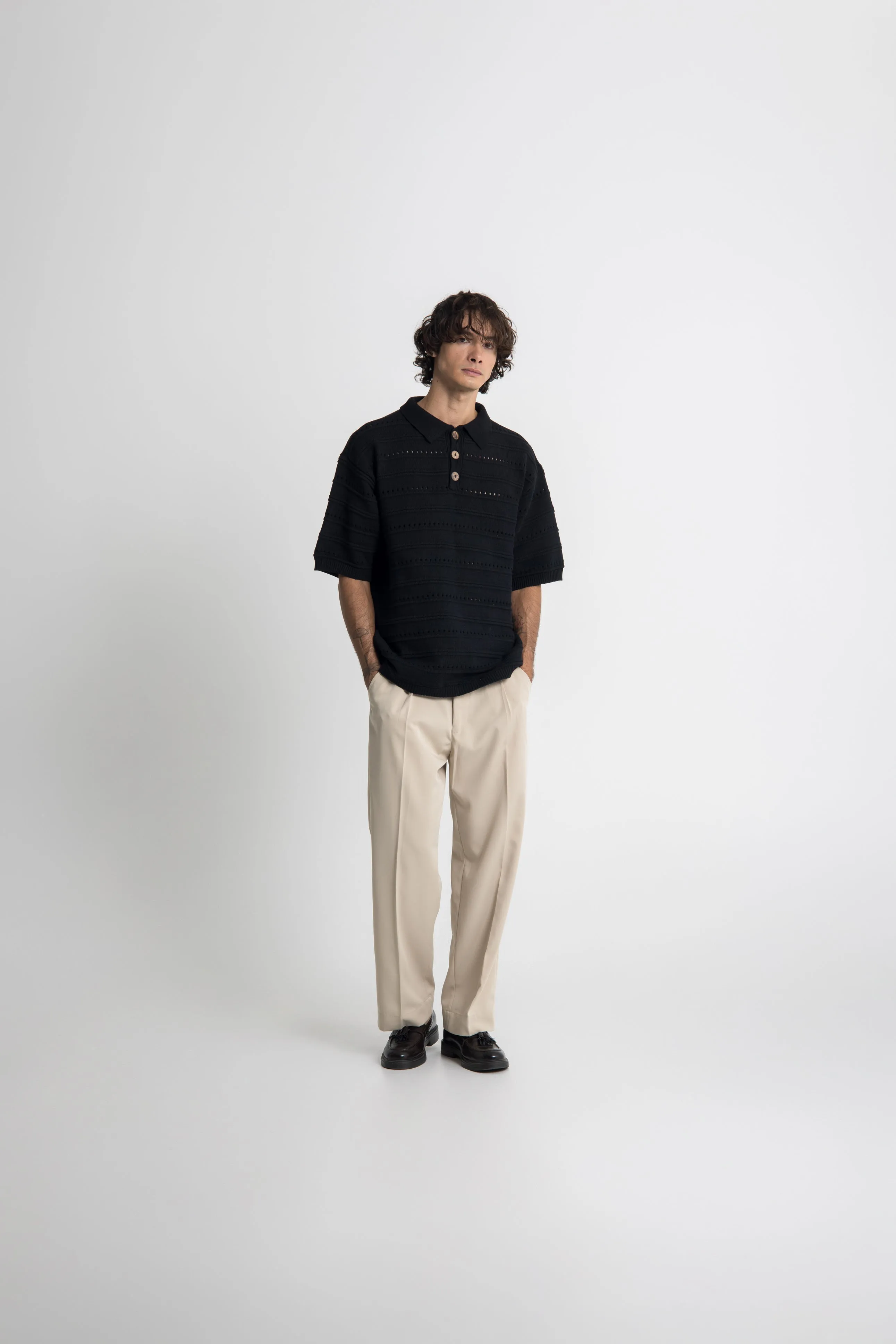 Vincent Knit Polo - Black