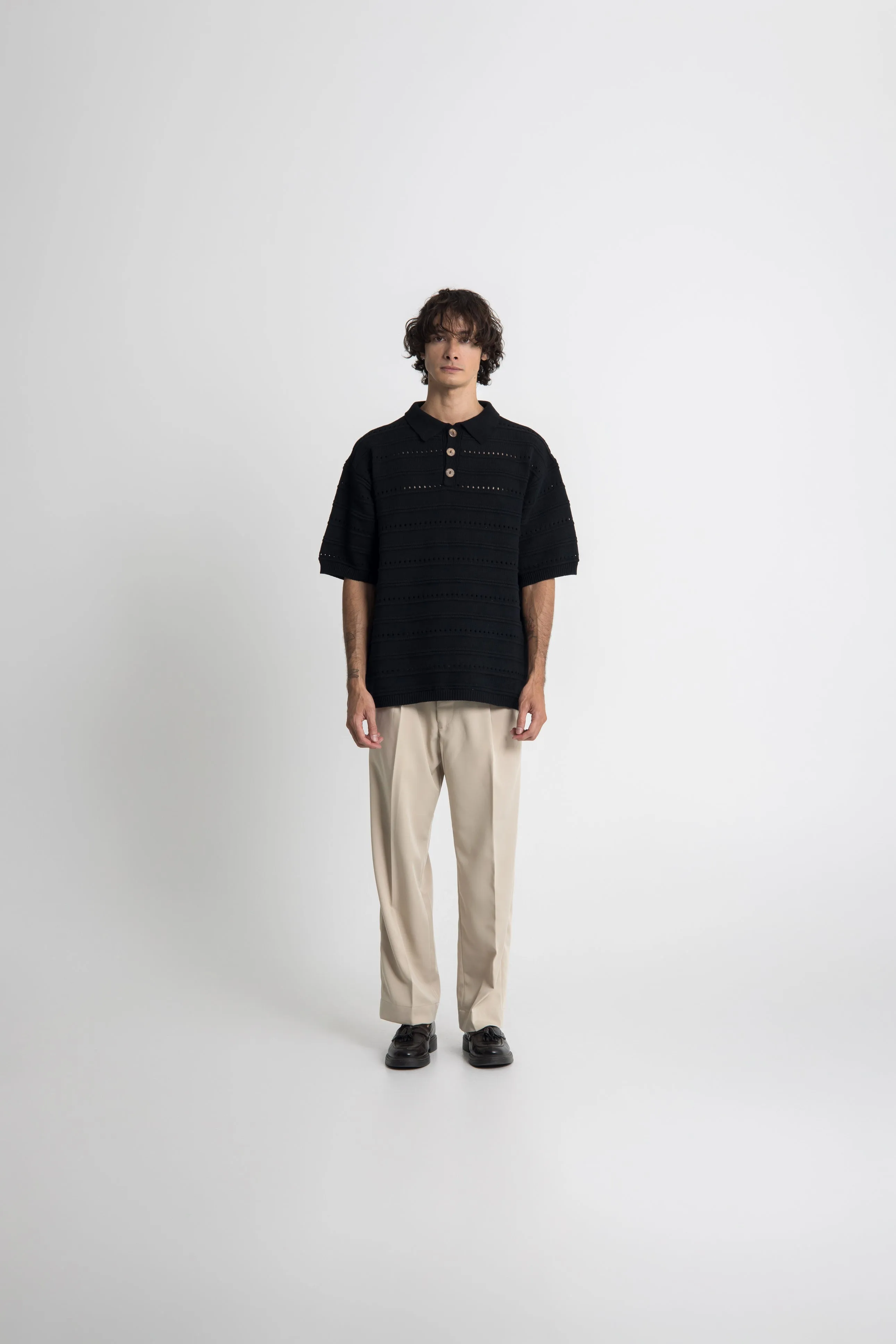 Vincent Knit Polo - Black