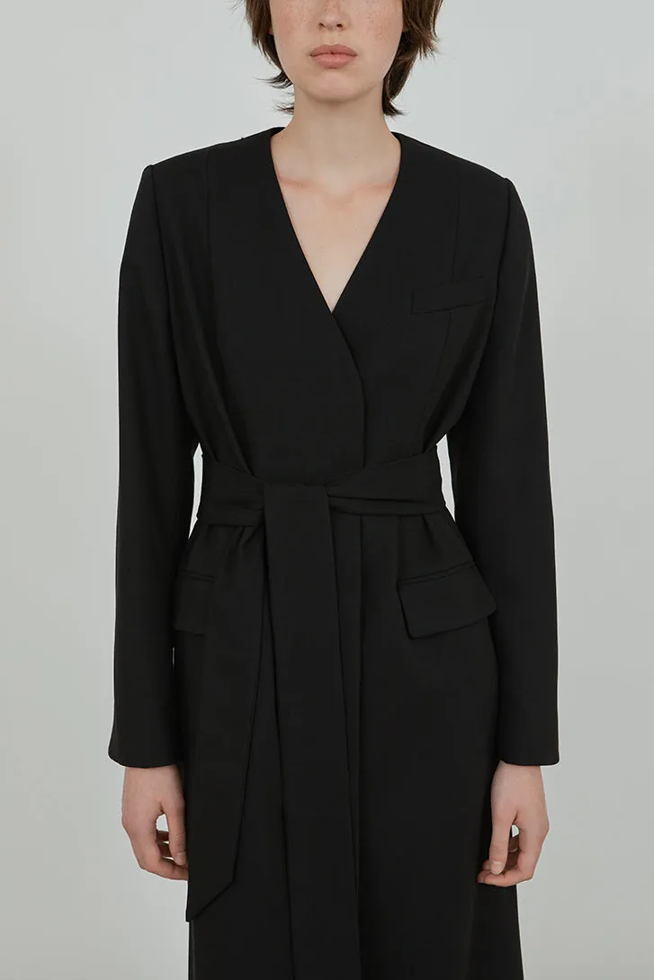 Virginia blazerdress | Black - Virgin wool