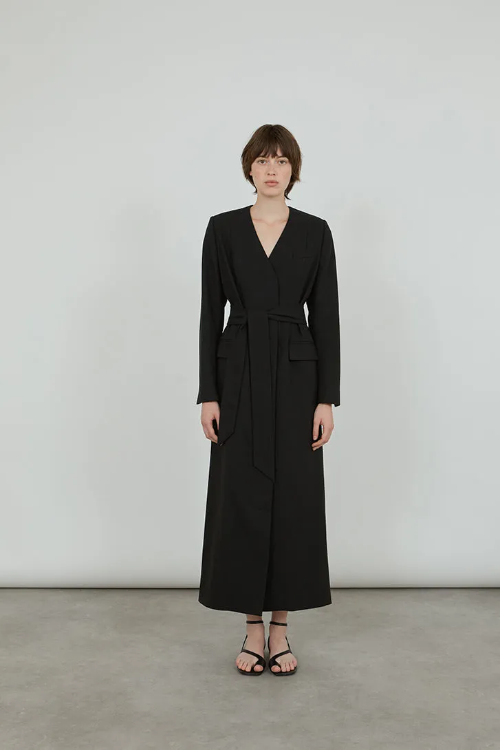 Virginia blazerdress | Black - Virgin wool