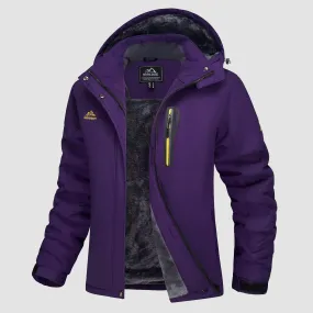 Warm Women’s Waterproof Fleece Lined Ski Jacket with Hood – Perfect for Winter Activities