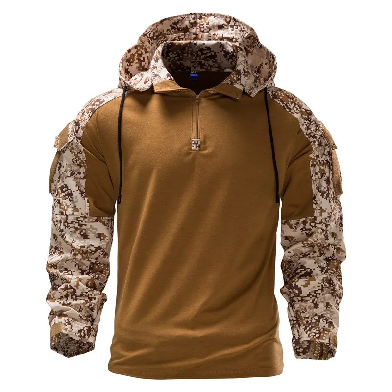 West Louis™ Mens Outdoor Military Camouflage Hooded Shirt